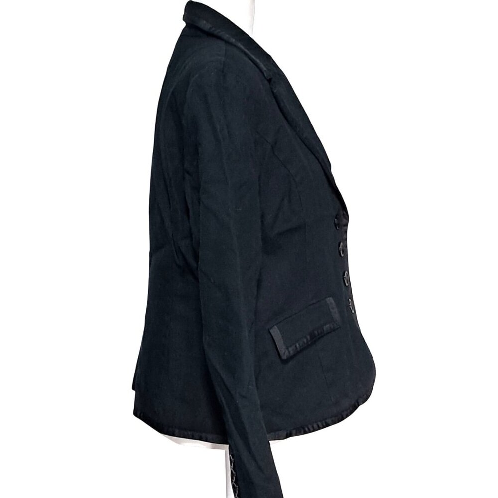 Black Merona Blazer Jacket Womens Size L Fitted - Picture 7 of 11